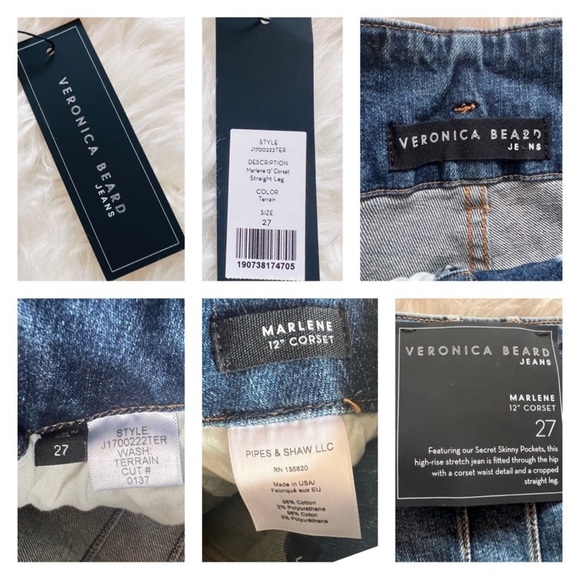 New! VERONICA BEARD Marlene Corset High Rise Jeans - Picture 13 of 13